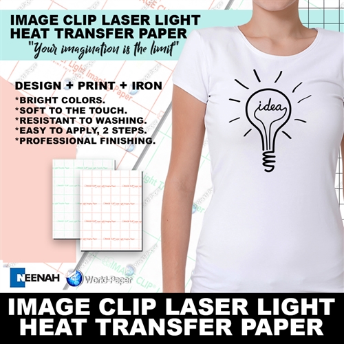 IMAGE CLIPÂ® Laser Light for the heat transfer of full-color images with  oil or oil-less color copiers or color laser printers.