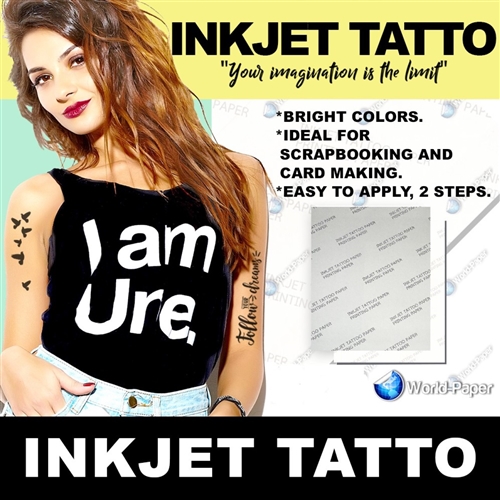 5 Sheets - DIY Printable Tattoo Paper for Inkjet and Laser